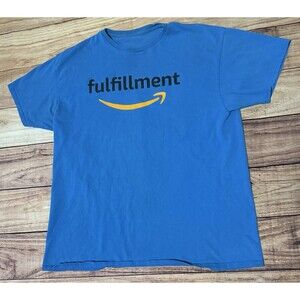 Amazon Fulfillment T Shirt Light Blue Size XL? No Tag See Dimensions